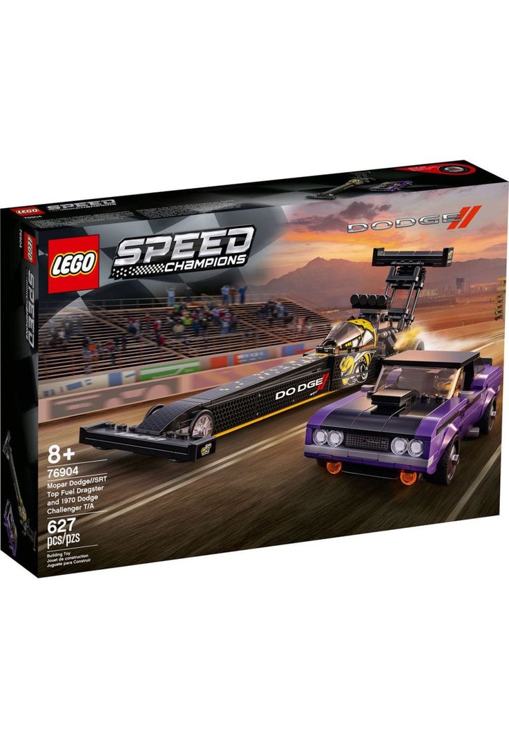 LEGO Drágster Mopar Dodge//SRT Top Fuel y Dodge Challenger T/A de 1970 - 76904-6