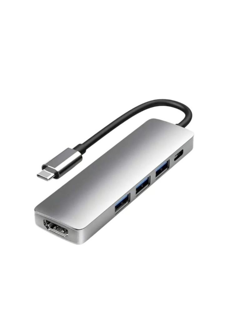 Adaptador Usb Hub Tipo C 3 X Usb 3.0 Tf Micro Sd 6en1-0