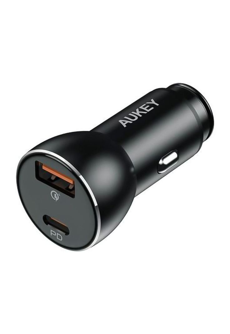 AUKEY Cargador de vehículo dual USB-C / USB-A 48W Negro CC-Y48-0