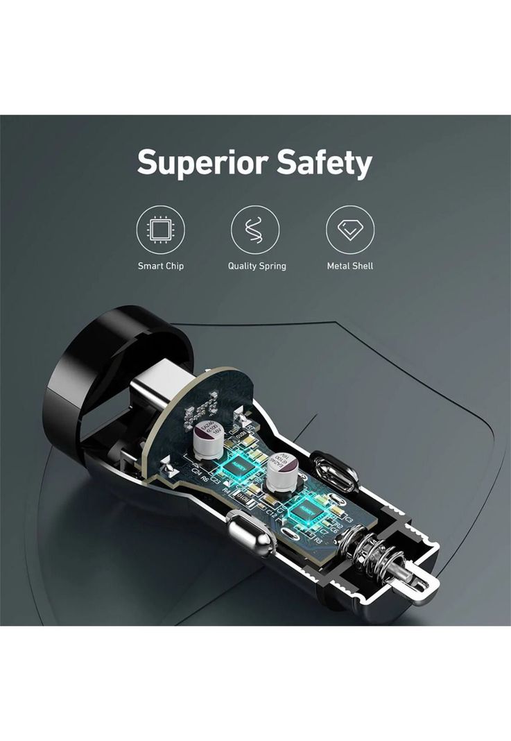 AUKEY Cargador de vehículo dual USB-C / USB-A 48W Negro CC-Y48-5