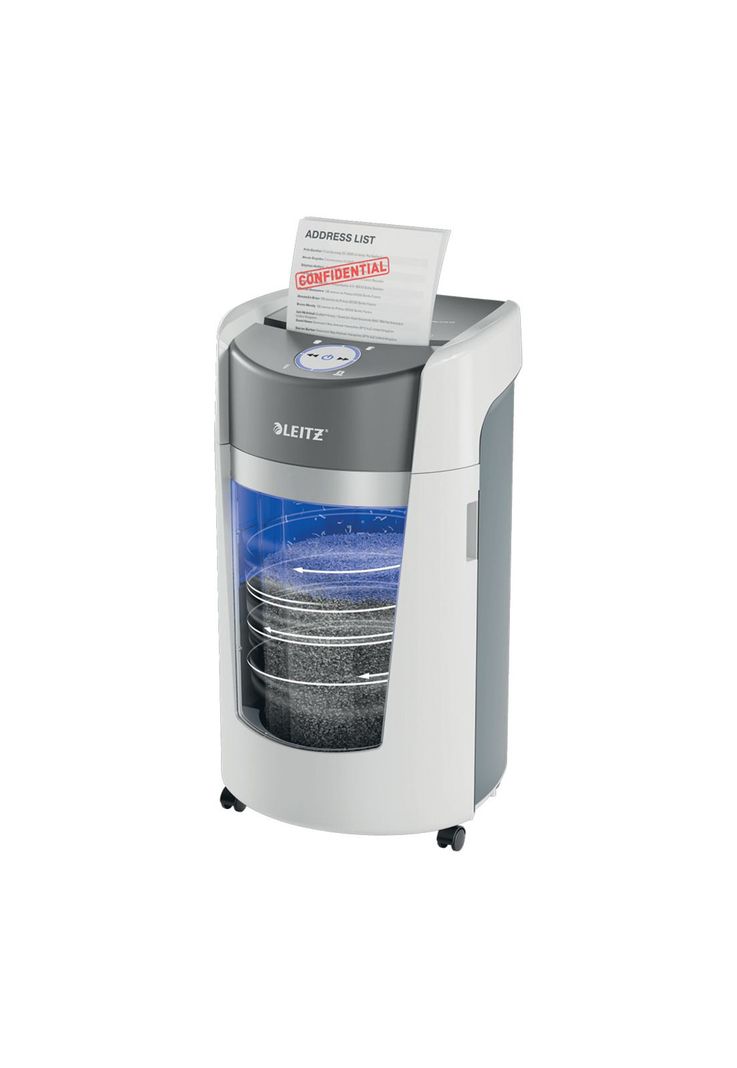 Trituradora Leitz IQ OptiMax Office Microcorte P5 10 Hojas 35L Blanco