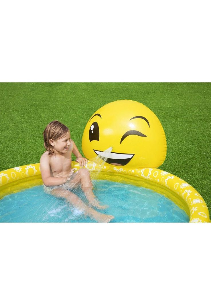 Piscina Bestway Inflable 3 Anillos Emoji Lanza Agua 144x69cm-4