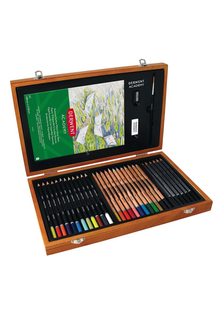 Kit Libro para Colorear Mandalas Animales + Set Lápices en Caja de Madera Derwent-1