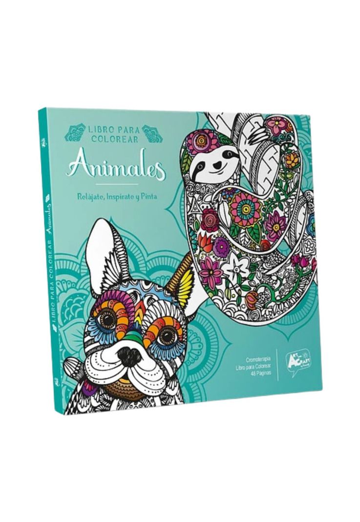 Kit Libro para Colorear Mandalas Animales + Set Lápices en Caja de Madera Derwent-2