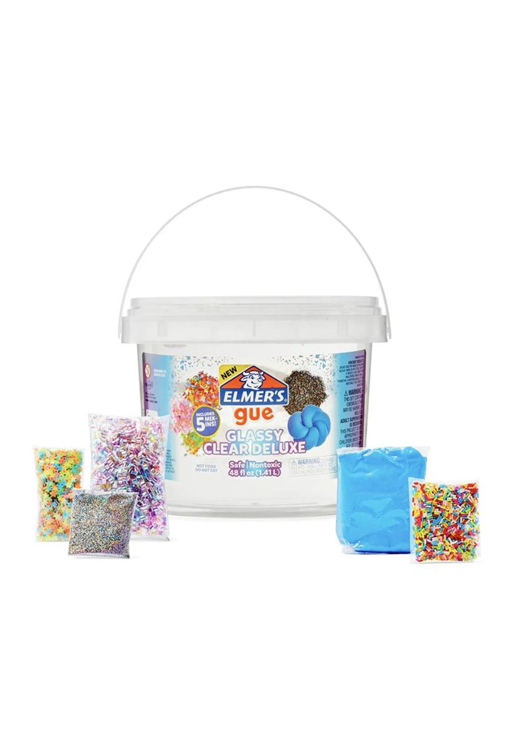 Elmer's Kit Slime Gue Glassy Clear Deluxe Balde 1.4L 5 Toppings-0