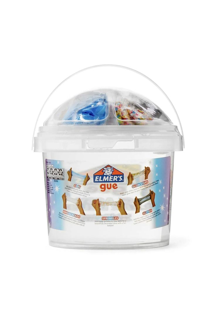 Elmer's Kit Slime Gue Glassy Clear Deluxe Balde 1.4L 5 Toppings-1