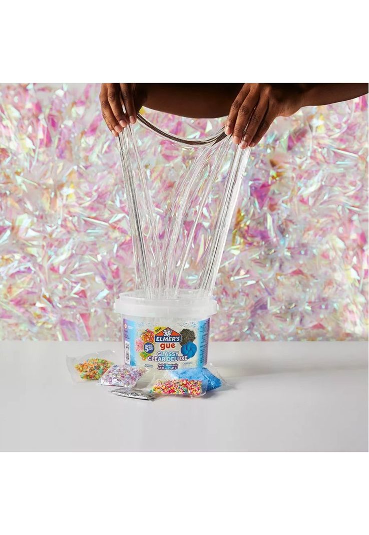 Elmer's Kit Slime Gue Glassy Clear Deluxe Balde 1.4L 5 Toppings-3