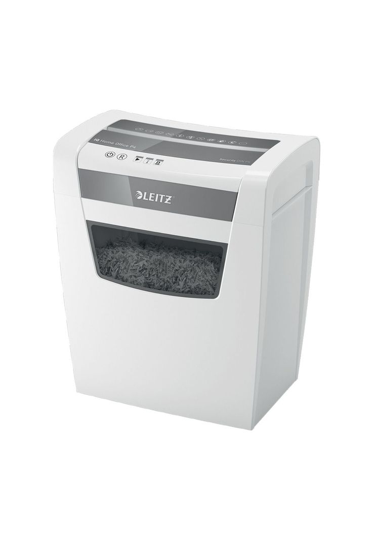 Trituradora de Papel Leitz IQ Home Office P4 Corte Confeti Capacidad 10 Hojas Papelero 23L-1