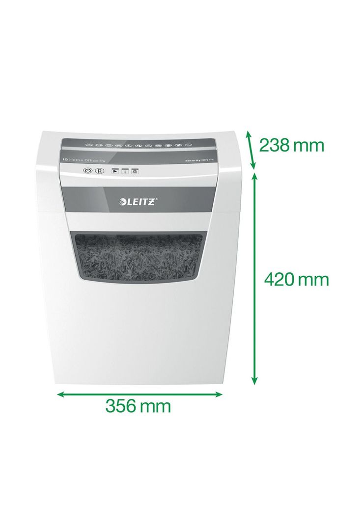 Trituradora de Papel Leitz IQ Home Office P4 Corte Confeti Capacidad 10 Hojas Papelero 23L-4
