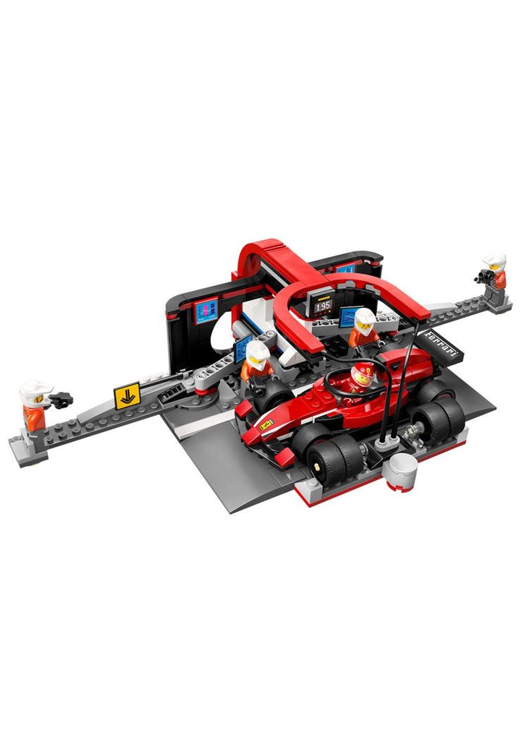 LEGO City Parada en Boxes de F1 y Equipo de Mecánicos con Auto Ferrari- 60443-8
