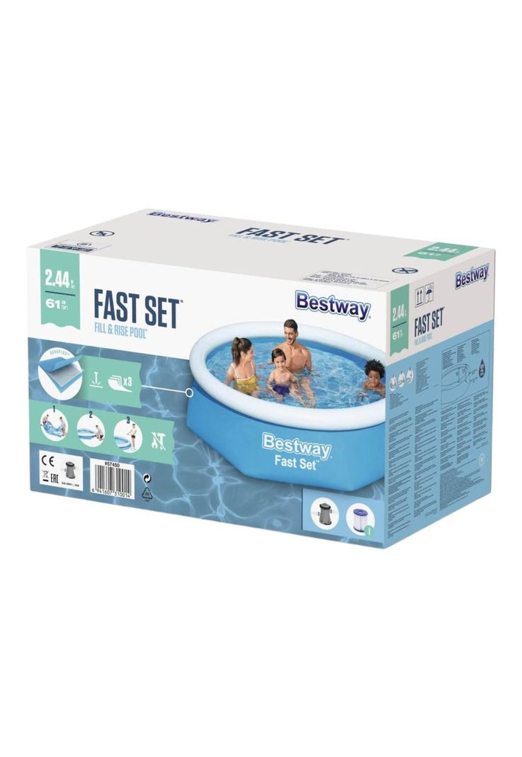 Piscina Bestway Fácil Armado con Filtro 2.44x61cm  Azul-5