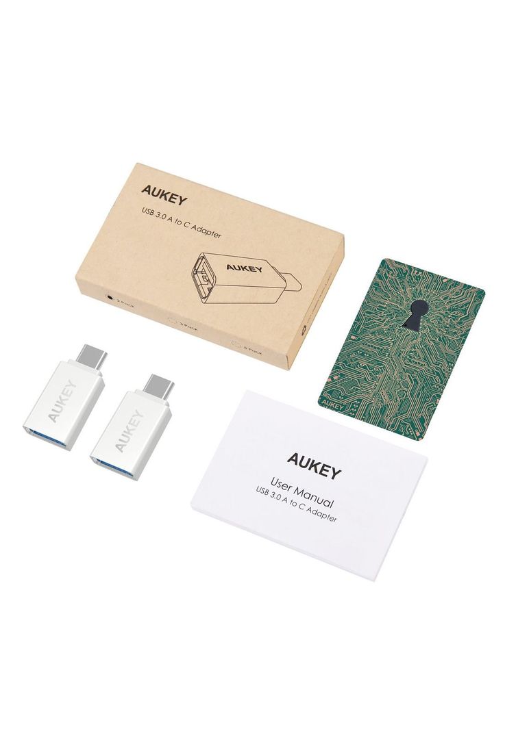 AUKEY Adaptador USB 3.0 a USB tipo C (2Unidades) Blanco-1