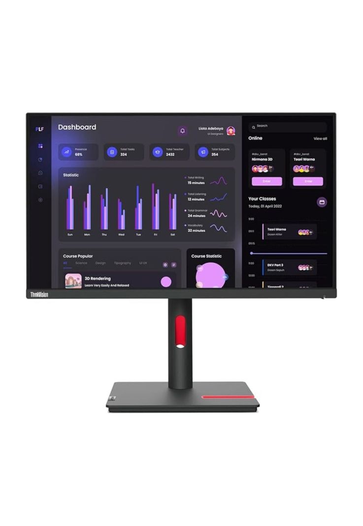 Lenovo Monitor ThinkVision T24i-30 LED 23.8" FHD IPS Negro-2