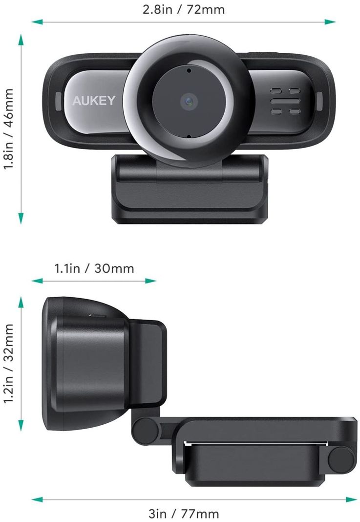 AUKEY Webcam 1080p Full HD con enfoque automático Negro PC-LM3-1