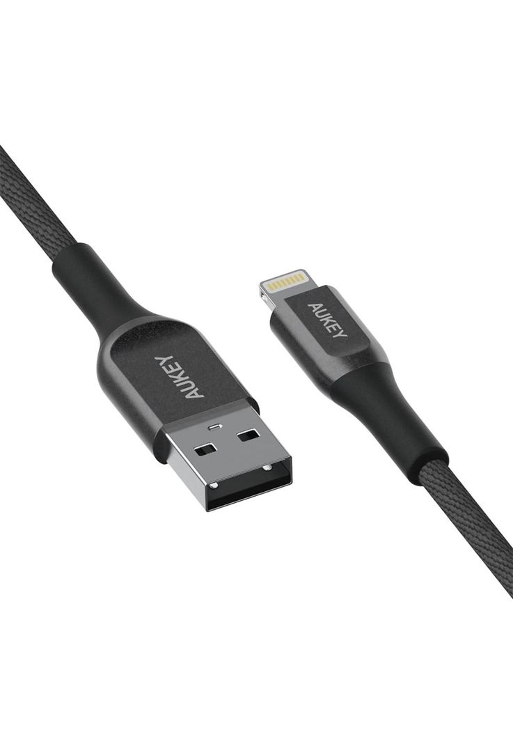 Aukey Cable Kevlar USB-A a Lightning 2m Negro-1