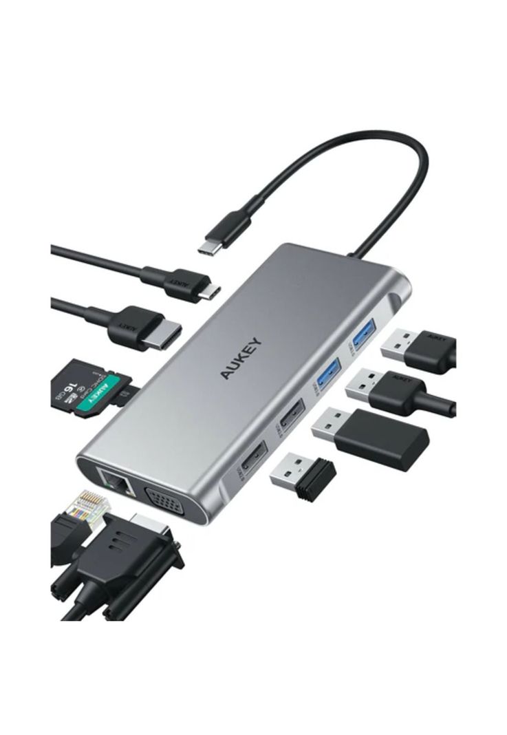 AUKEY HUB 10 en 1 USB-C Gris - CB-C89-0
