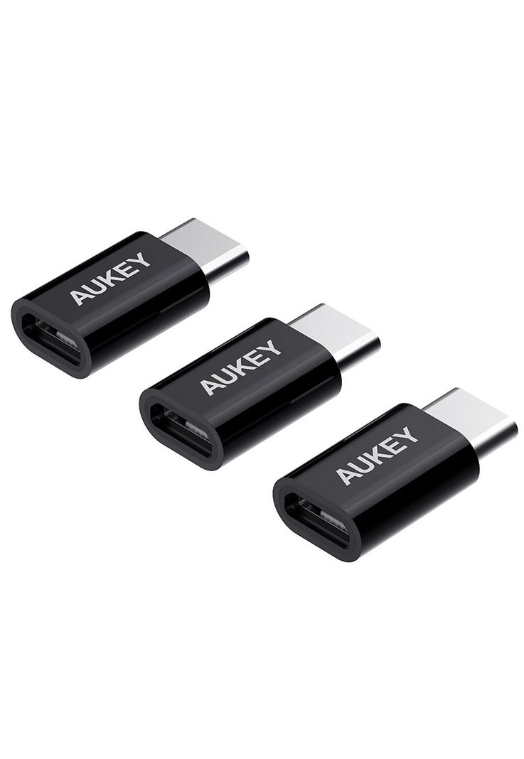 AUKEY Adaptador USB-C a Micro USB (Pack 3 unidades) Negro CB-A2-0