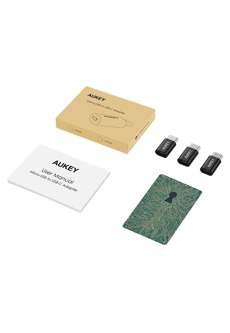AUKEY Adaptador USB-C a Micro USB (Pack 3 unidades) Negro CB-A2-1