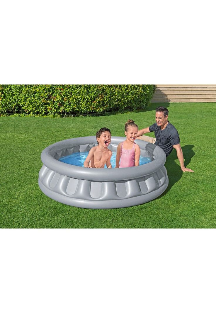 Piscina Bestway Inflable Redonda para Niños 157x41cm Gris-6