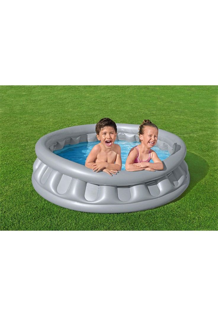 Piscina Bestway Inflable Redonda para Niños 157x41cm Gris-8
