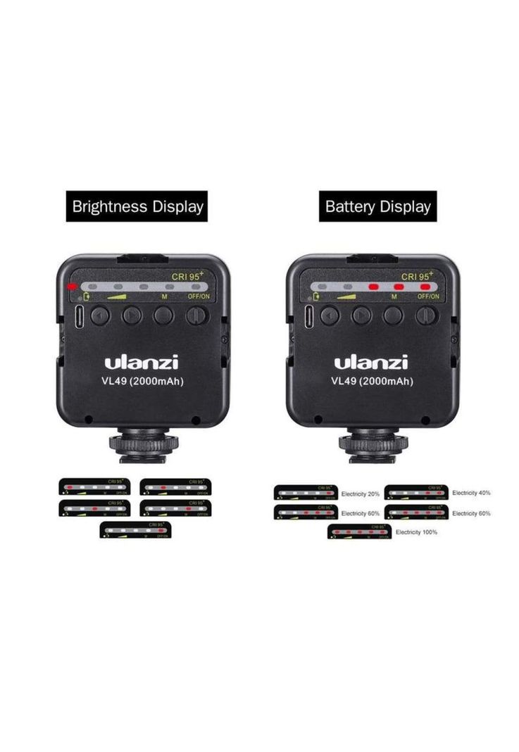 Ulanzi VL49 Mini Lámpara Led Con Batería Recargable y Soporte de Accesorios-1