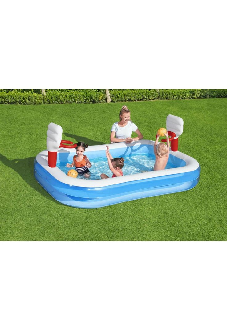 Piscina Bestway Inflable Basketball con Pelota 251x168x102cm-3
