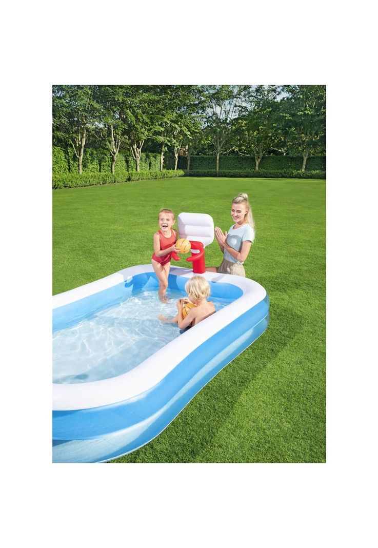 Piscina Bestway Inflable Basketball con Pelota 251x168x102cm-5