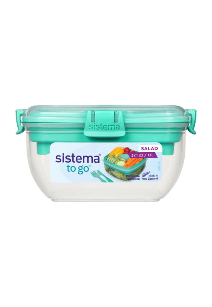 Sistema To Go Contenedor Hermético Ensalada 1.1L Verde-1