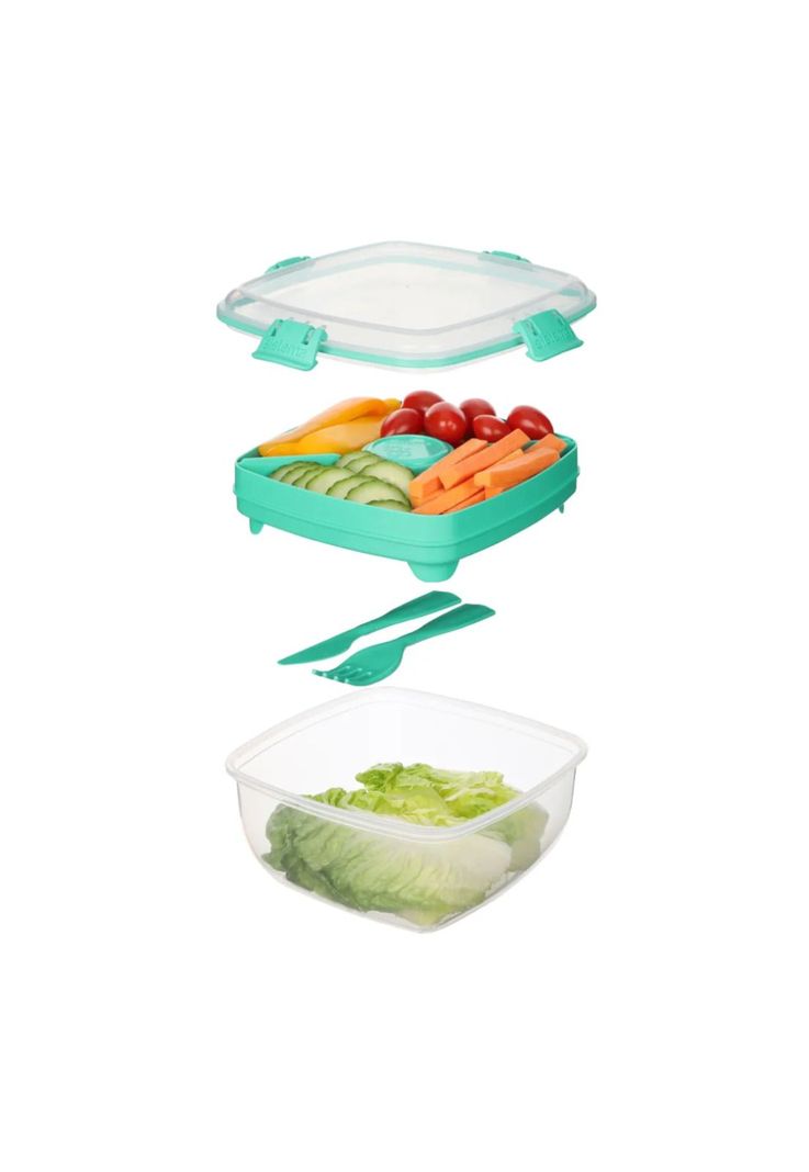 Sistema To Go Contenedor Hermético Ensalada 1.1L Verde-3