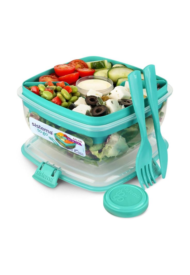 Sistema To Go Contenedor Hermético Ensalada 1.1L Verde-4
