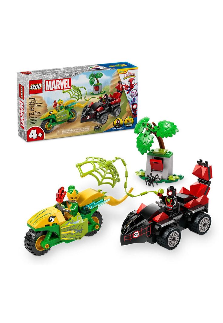 LEGO Spiderman Spin y Electro: Duelo de Vehículos Dinosaurio - 11198-0