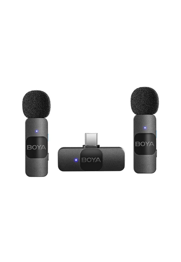 Boya BY-V20 Micrófono Inalámbrico Doble Ultra Compacto y Portable 2.4GHz Conector USB-C-0