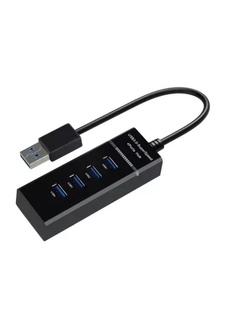 HUB USB 3.0 4 Puertos Alta Velocidad Indicador LED Negro-0