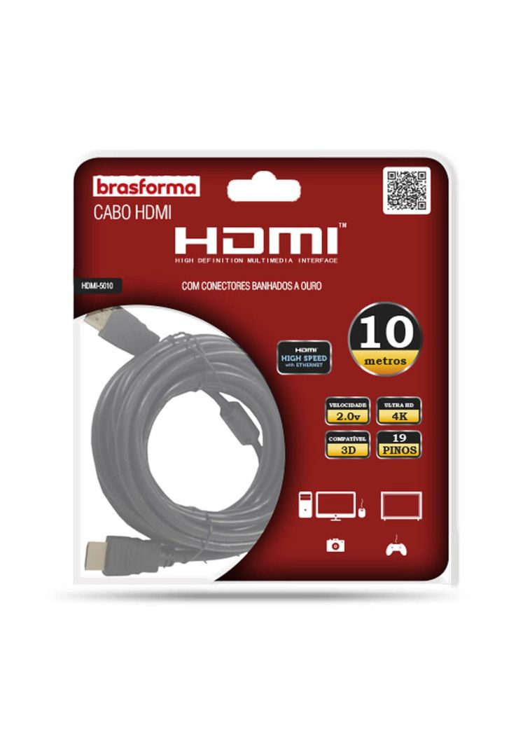 Brasforma HDMI5010 Cable HDMI 10 Metros 4K-0