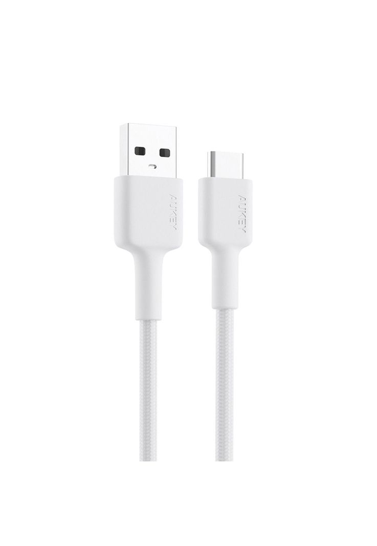 AUKEY Cable Trenzado Nylone USB 2.0 a USB-C 0,9m Blanco CB-CD30-W-0