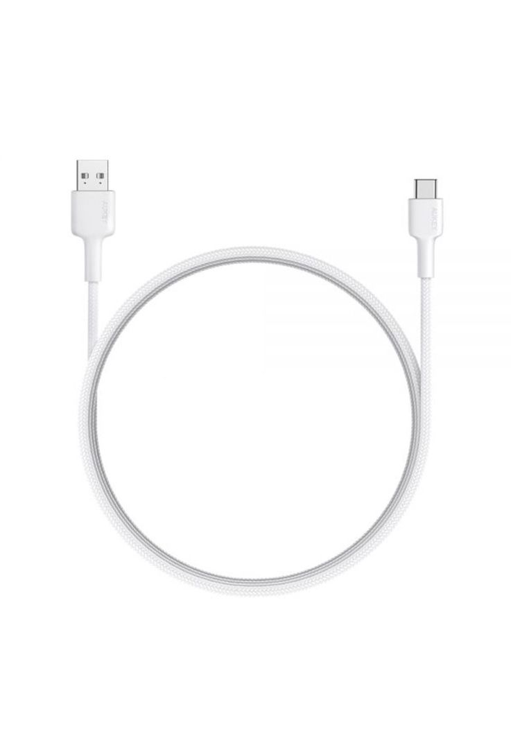 AUKEY Cable Trenzado Nylone USB 2.0 a USB-C 0,9m Blanco CB-CD30-W-1