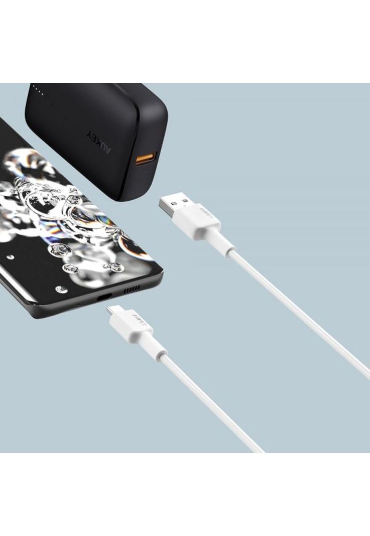 AUKEY Cable Trenzado Nylone USB 2.0 a USB-C 0,9m Blanco CB-CD30-W-3