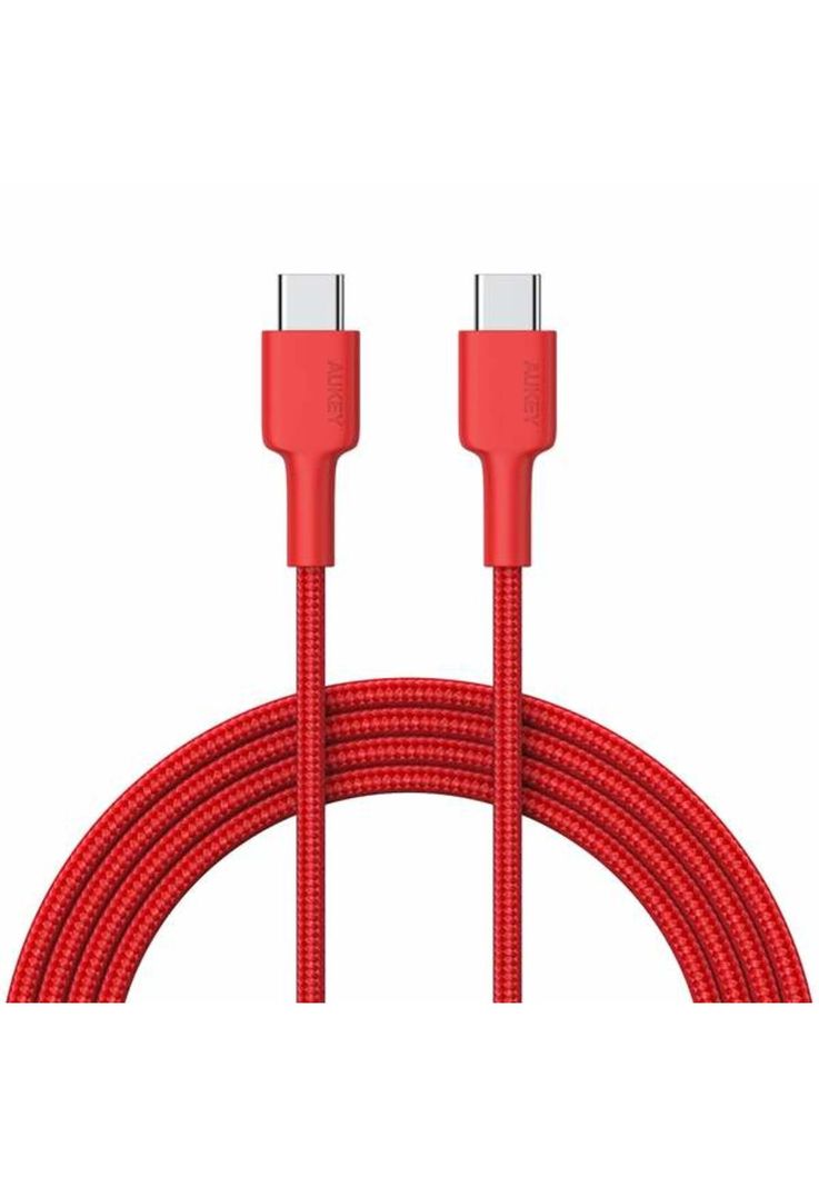 AUKEY Cable PD Trenzado USB Tipo C a USB Tipo C (Rojo)-0