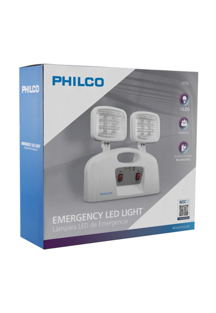 Philco Lámpara de Emergencia 2 Focos AT58-3