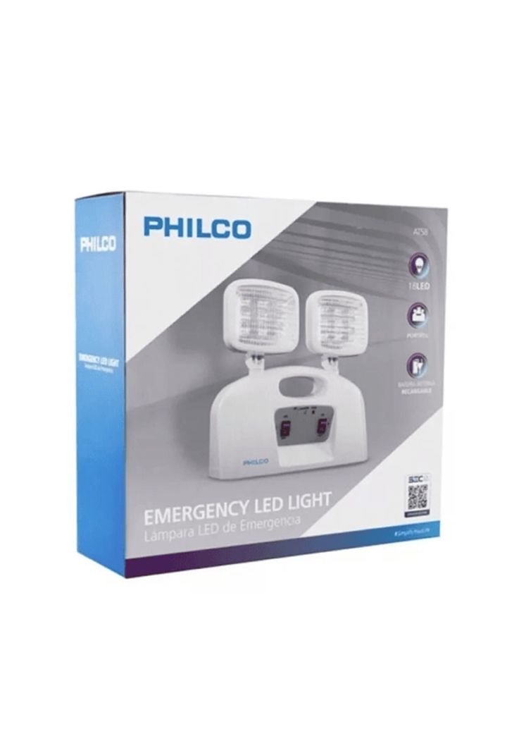 Philco Lámpara de Emergencia 2 Focos AT58-8