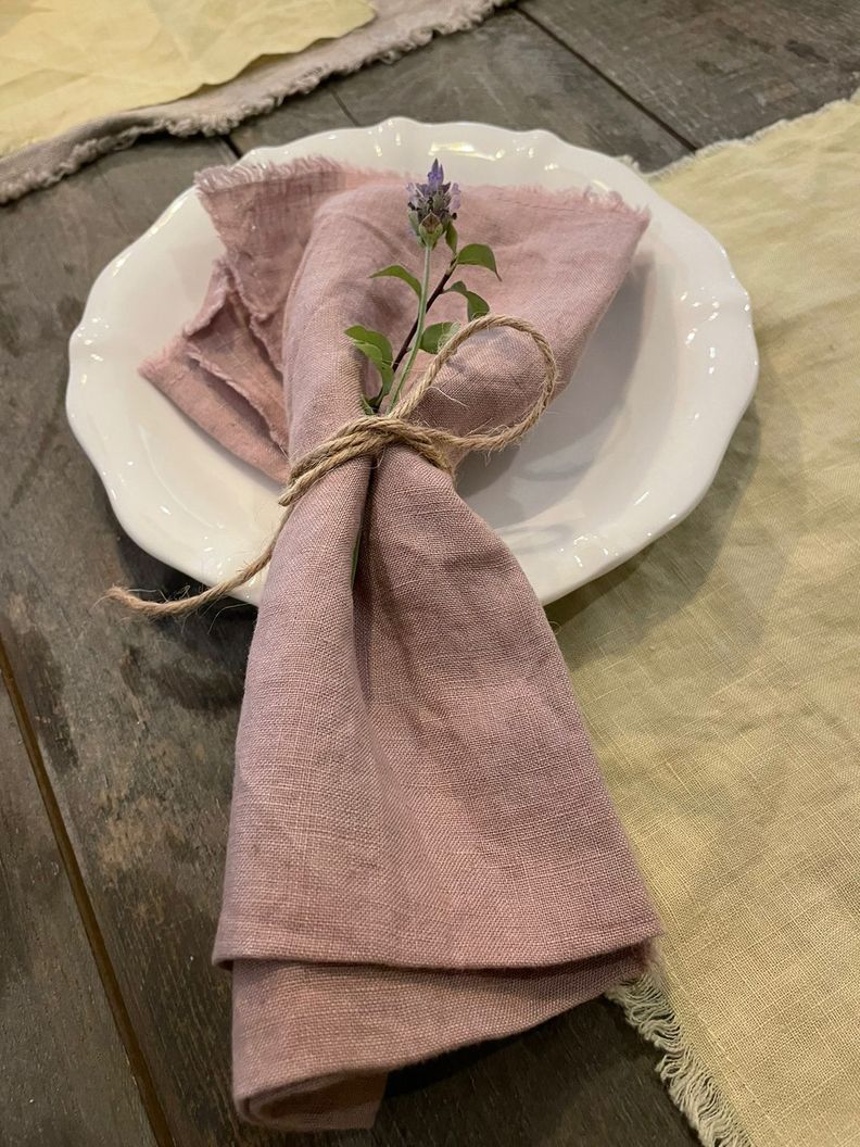 Servilletas rusticos de lino palo de rosa 45x45-1