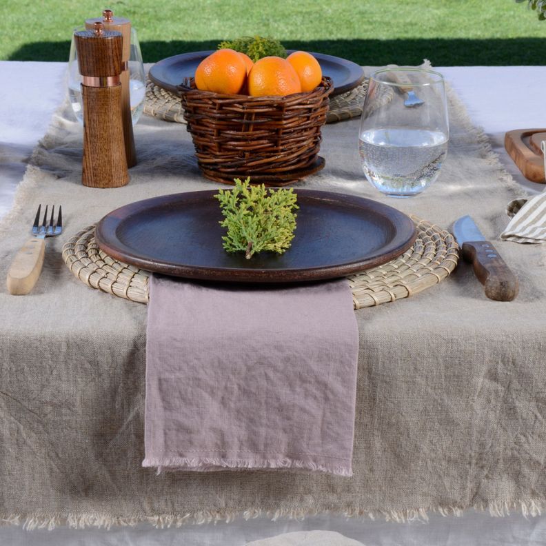 Servilletas rusticos de lino palo de rosa 45x45-0