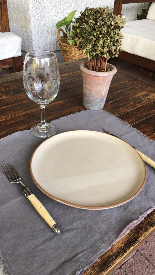 Individuales rusticos de lino gris 36x46-0