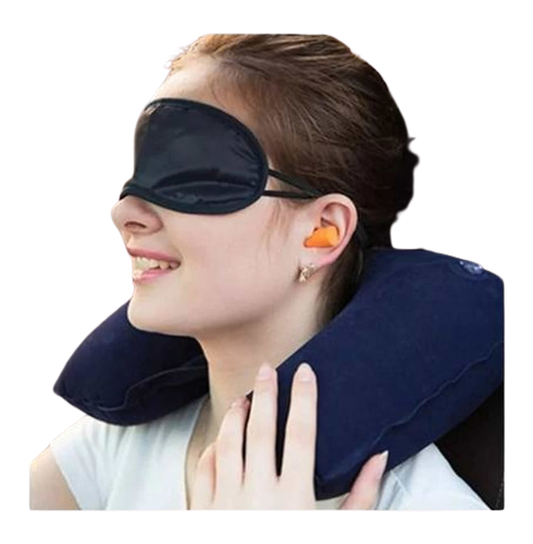 Set Viaje Almohada Cojín, Tapones y Antifaz-0