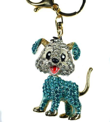 Llavero Perrito Incrustaciones Cristales En Colores AJ46