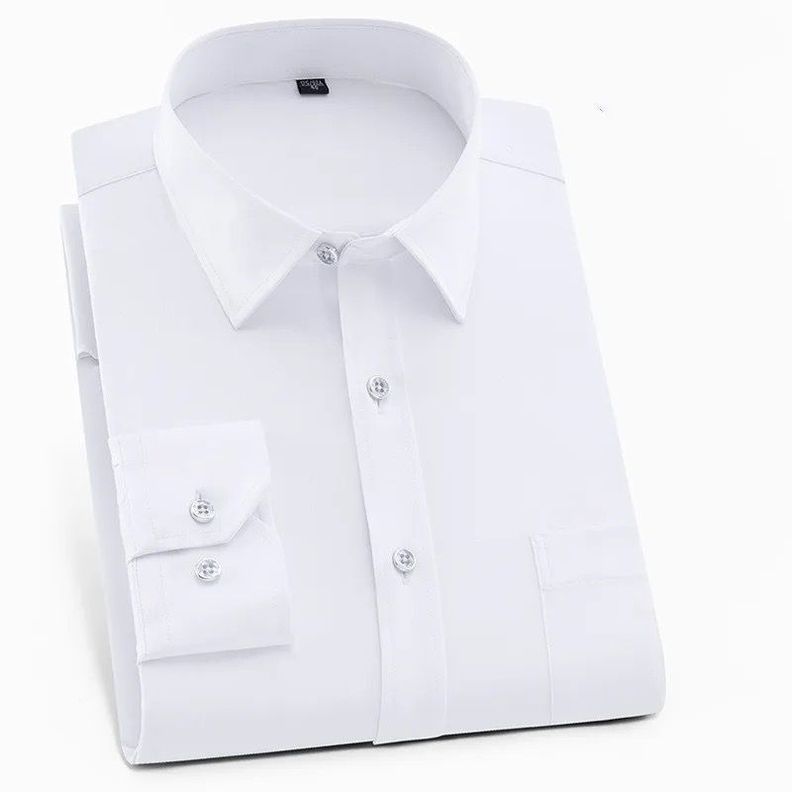 Camisa lisa color solido para hombre-1