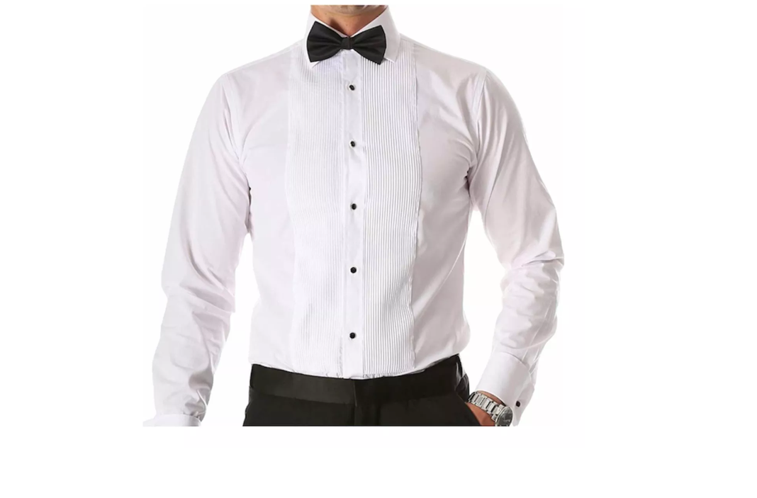 Camisa Blanca Plisada Esmoquin De Hombre, Novio,evento -0