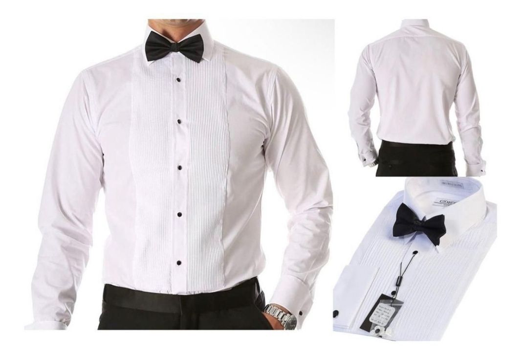 Camisa Blanca Plisada Esmoquin De Hombre, Novio,evento -1