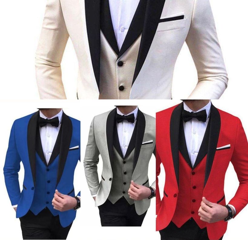 Traje de Cuatro piezas color solido para Hombre-1