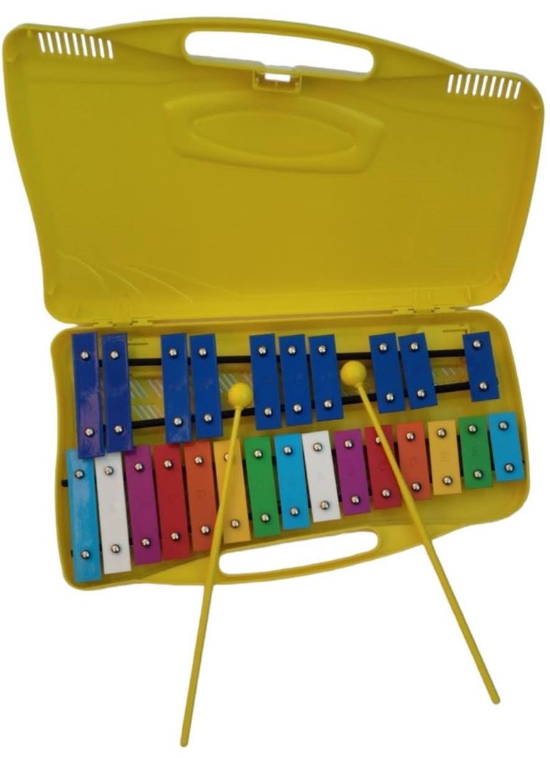 Metalofono Cromatico 25 Notas con Baquetas Amarillo